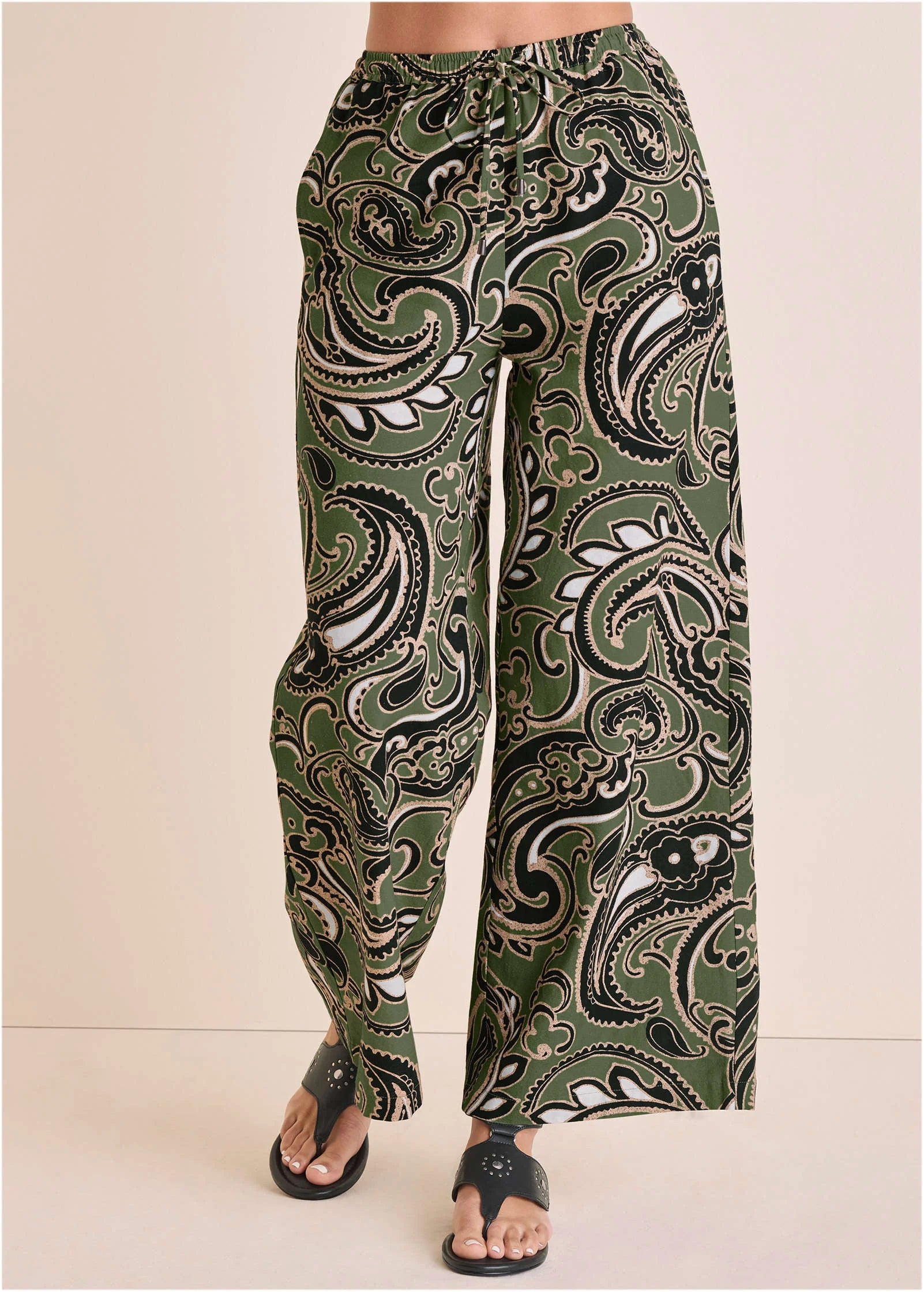 Linen Wide Leg Pant Large Splendid Paisley