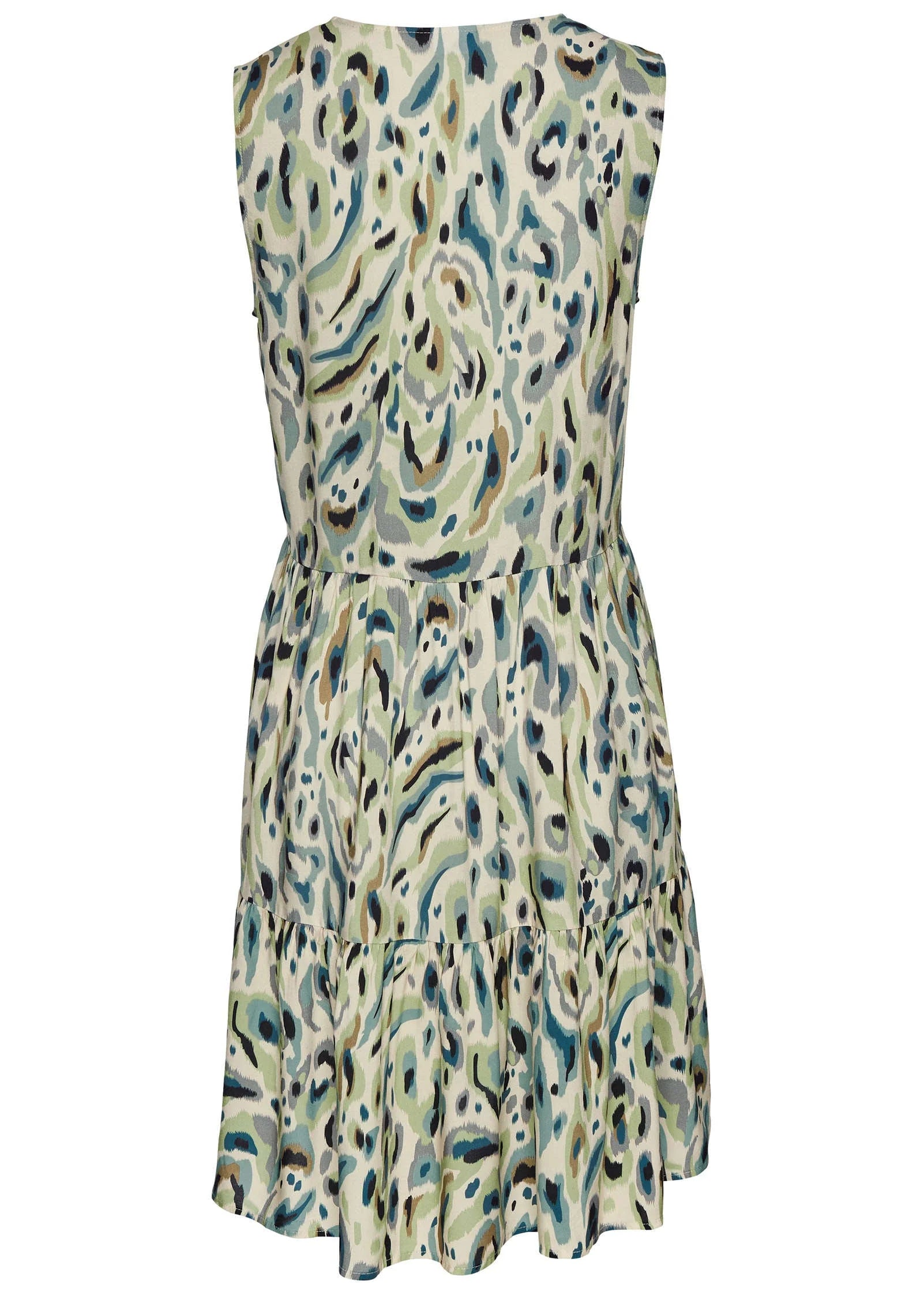 Sleeveless Printed Mini Sand Multi