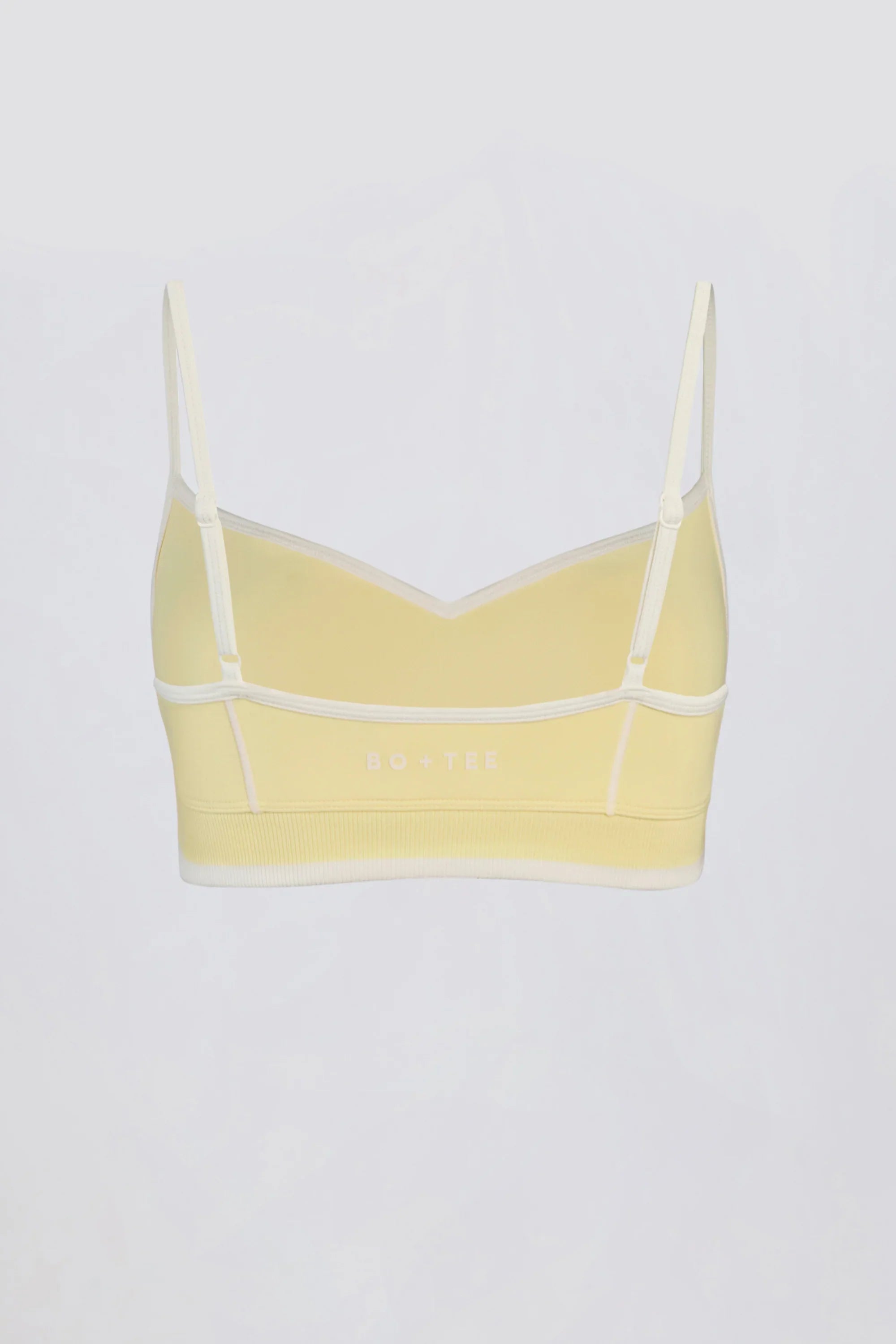 Soft Active Sweetheart Neck Contrast Sports Bra in Lemon