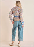 Quilted Full Zip Jacket Medallion Golden Patchwork