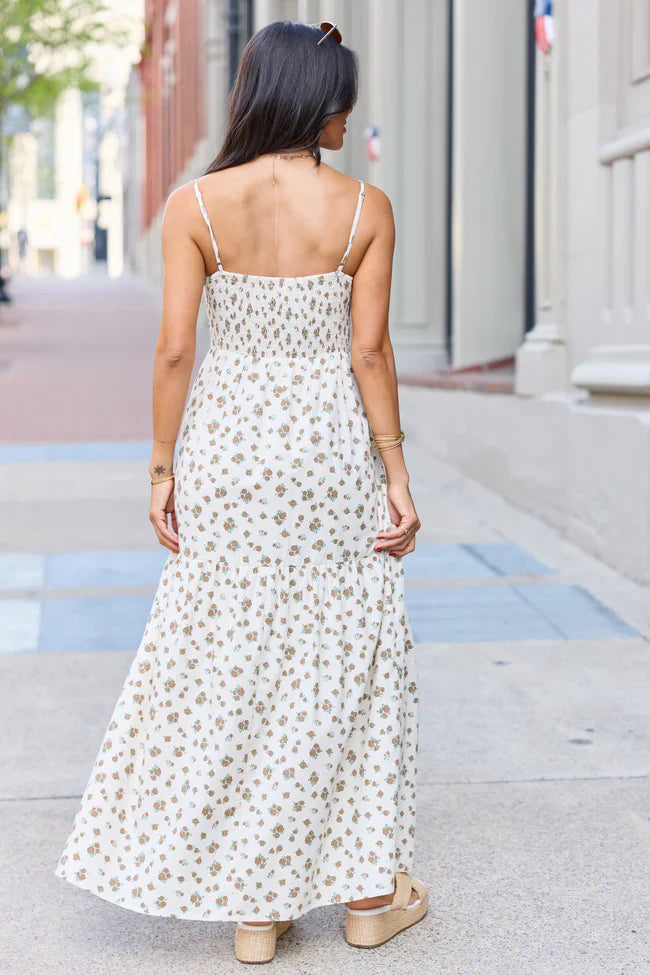 Rowan Brown Floral Maxi Dress