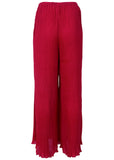 Plisse Wide Leg Pants Red