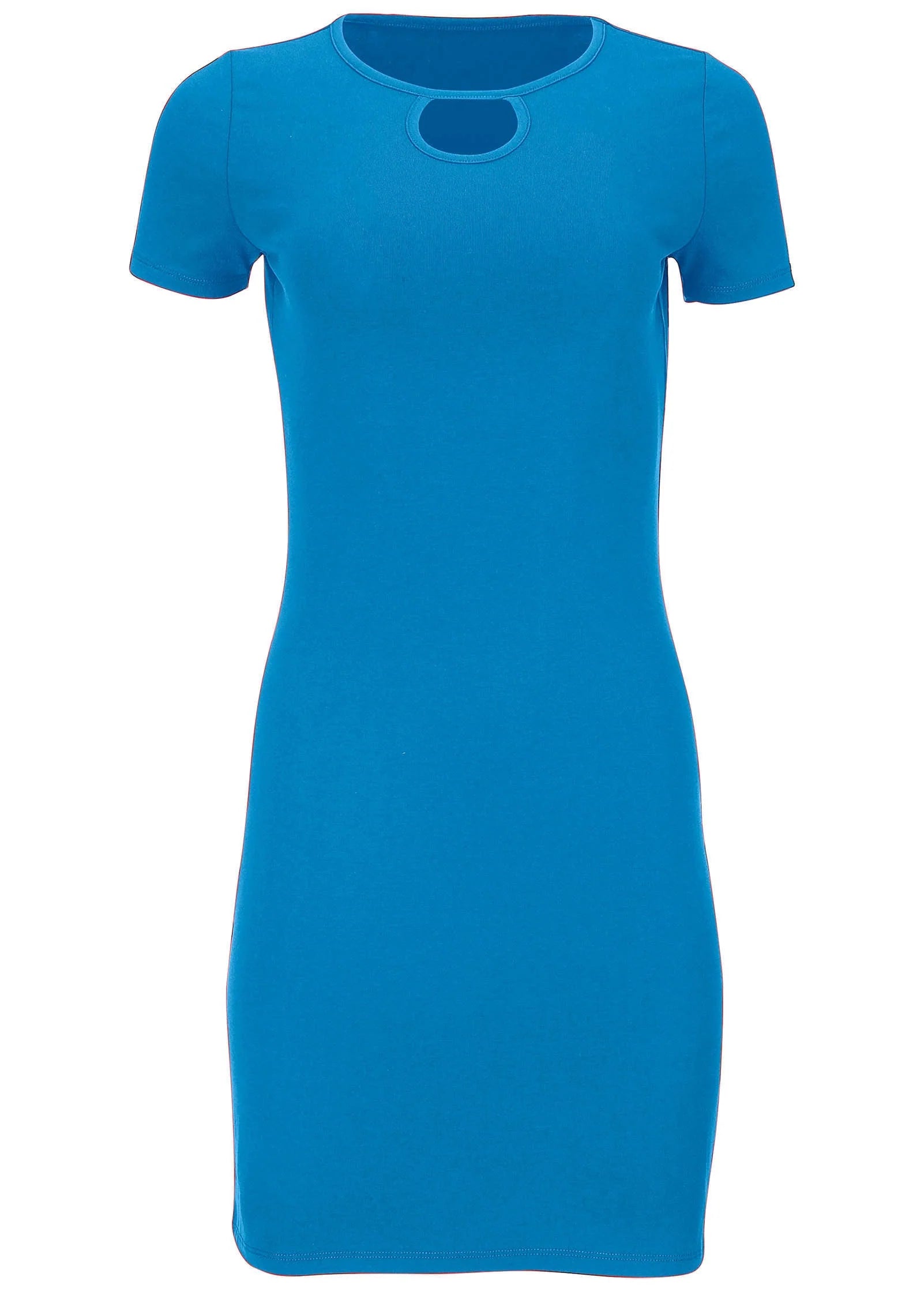 Front Keyhole Mini Dress Blue
