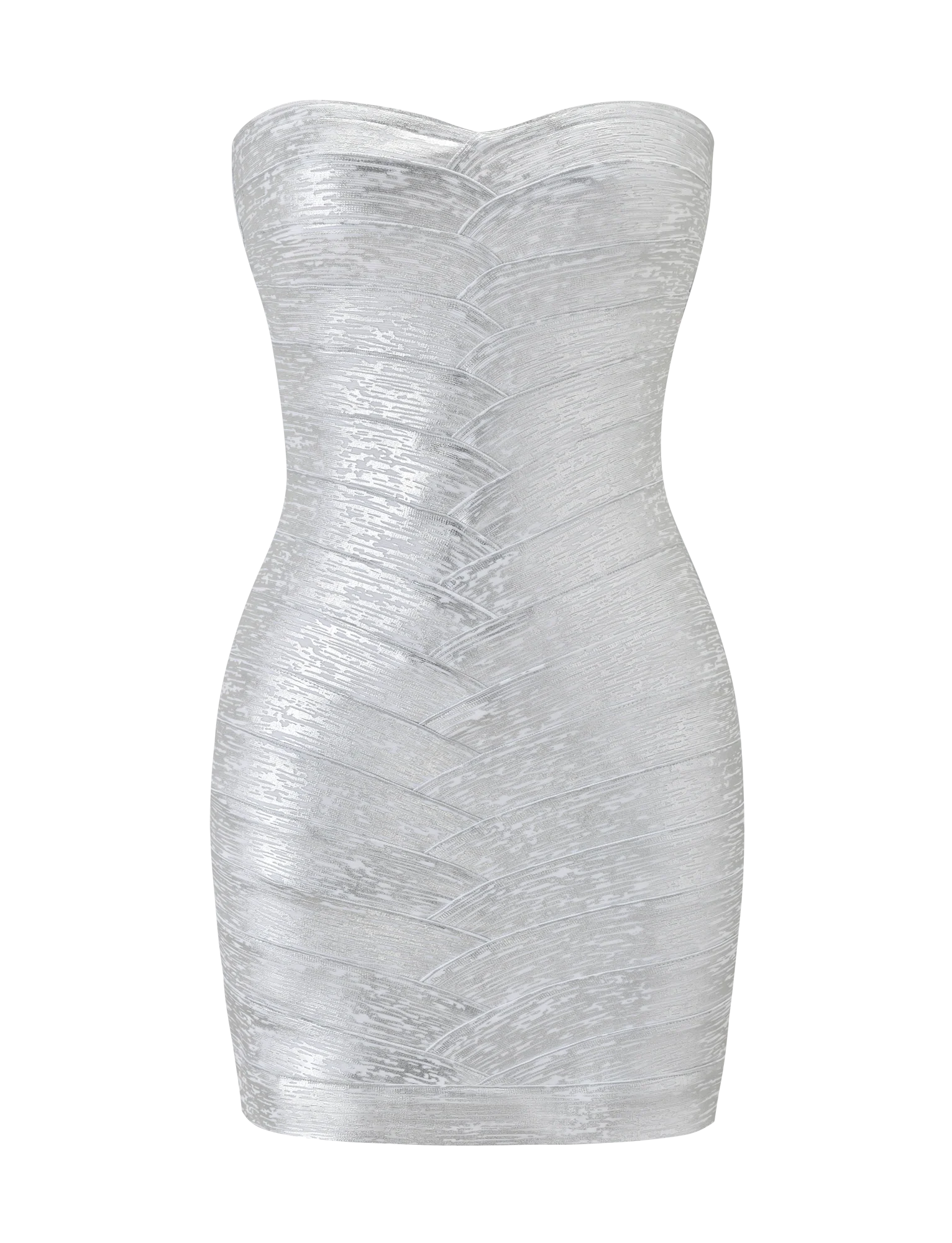 NIYA METALLIC BANDAGE DRESS LIQUID SILVER