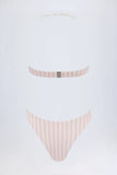 Cut Out Halterneck Swimsuit in Mauve