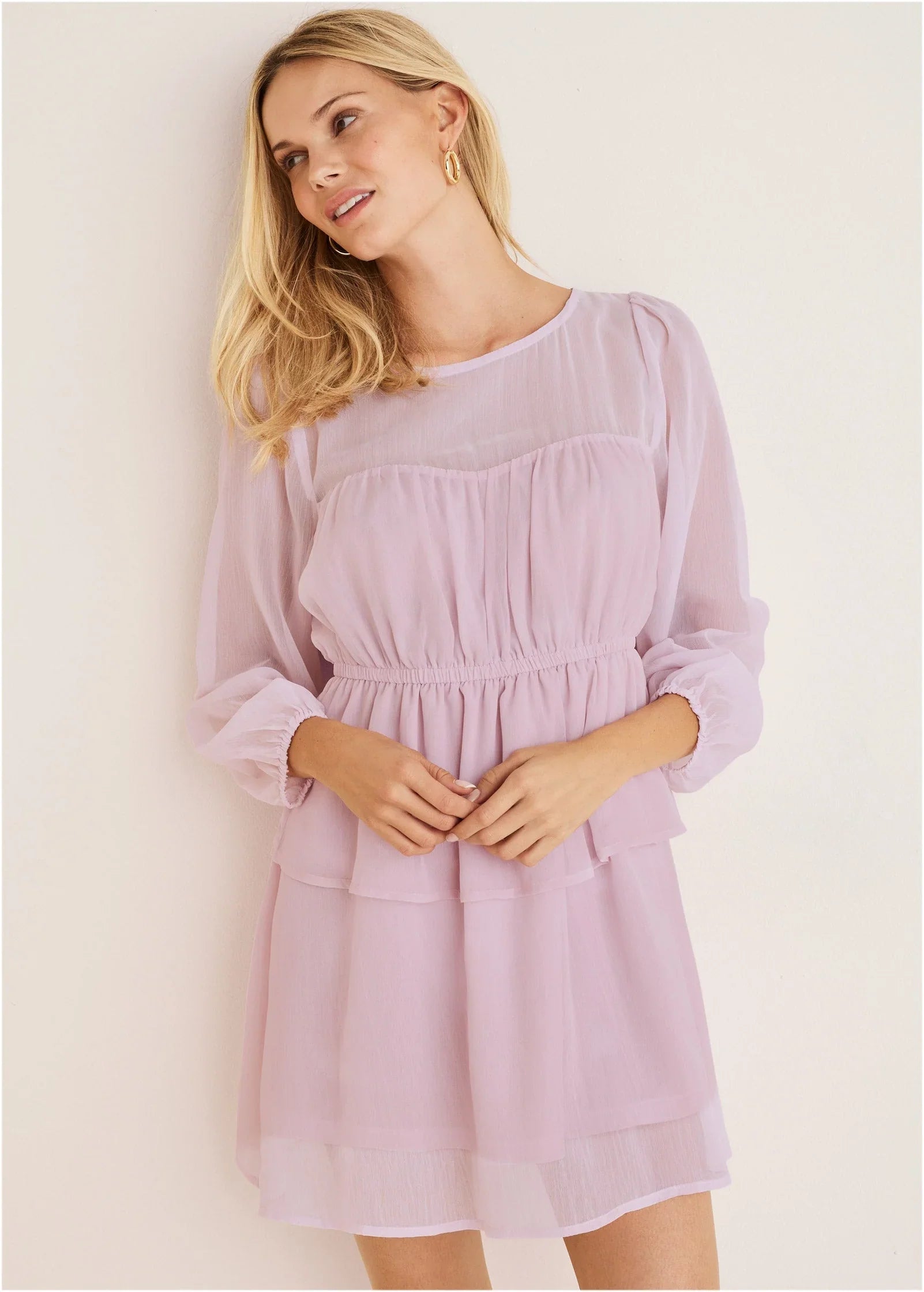 Sheer Beauty Mini Dress Lilac