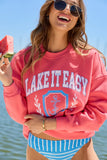 Lake It Easy Light Red Graphic Sweatshirt