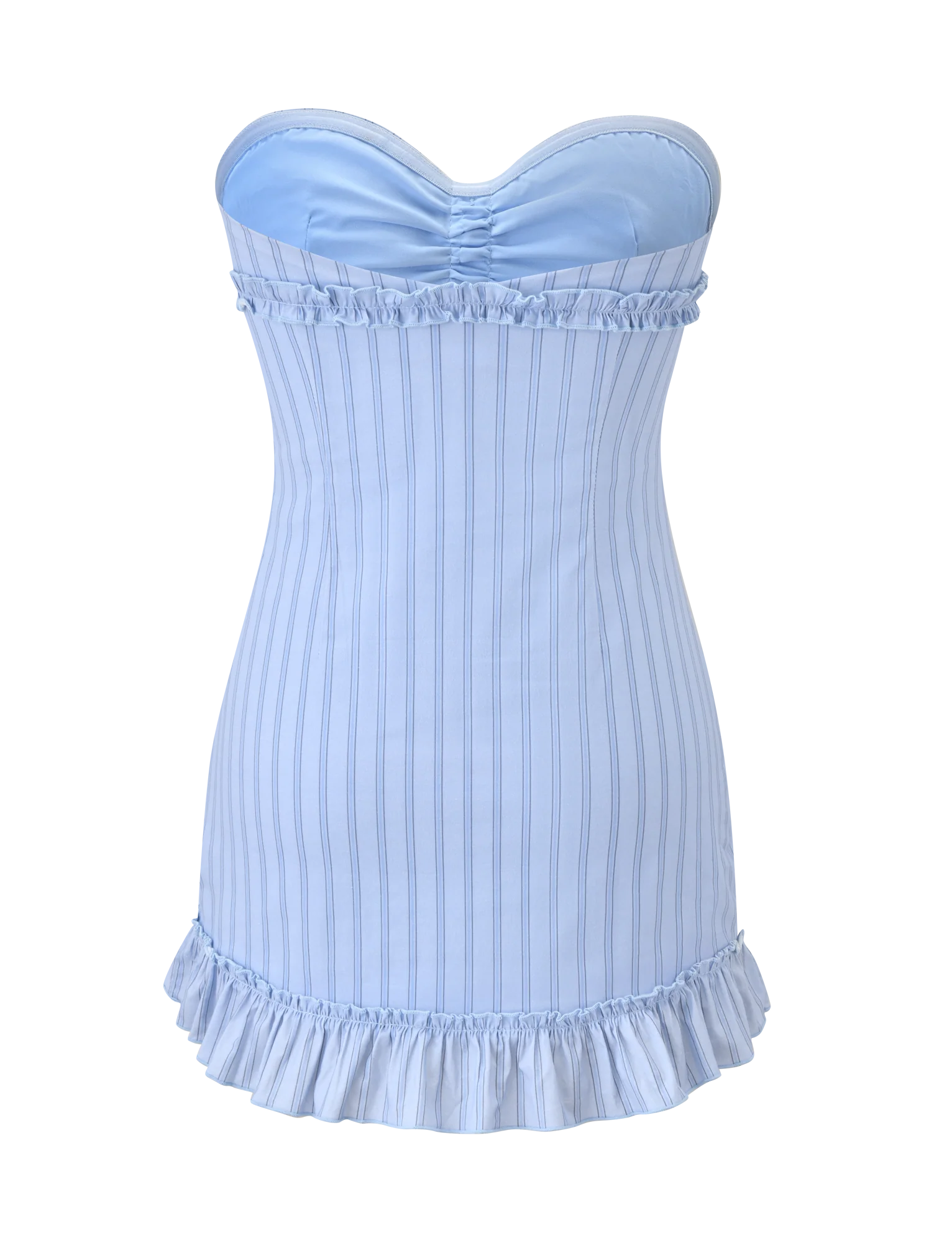 KITTIE STRAPLESS DRESS BLUE STRIPE