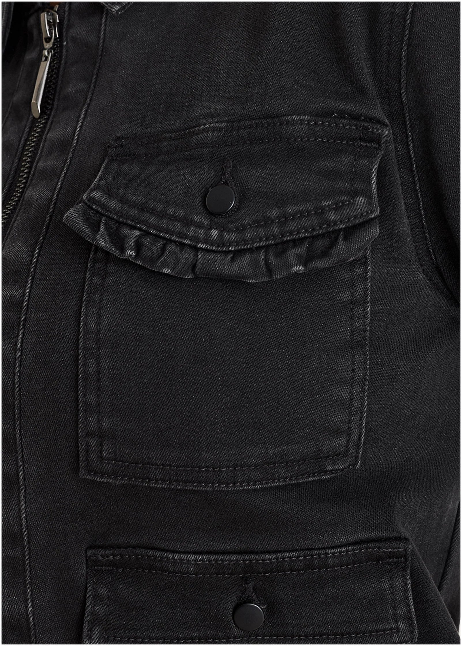 Denim Cargo Jacket Black Wash