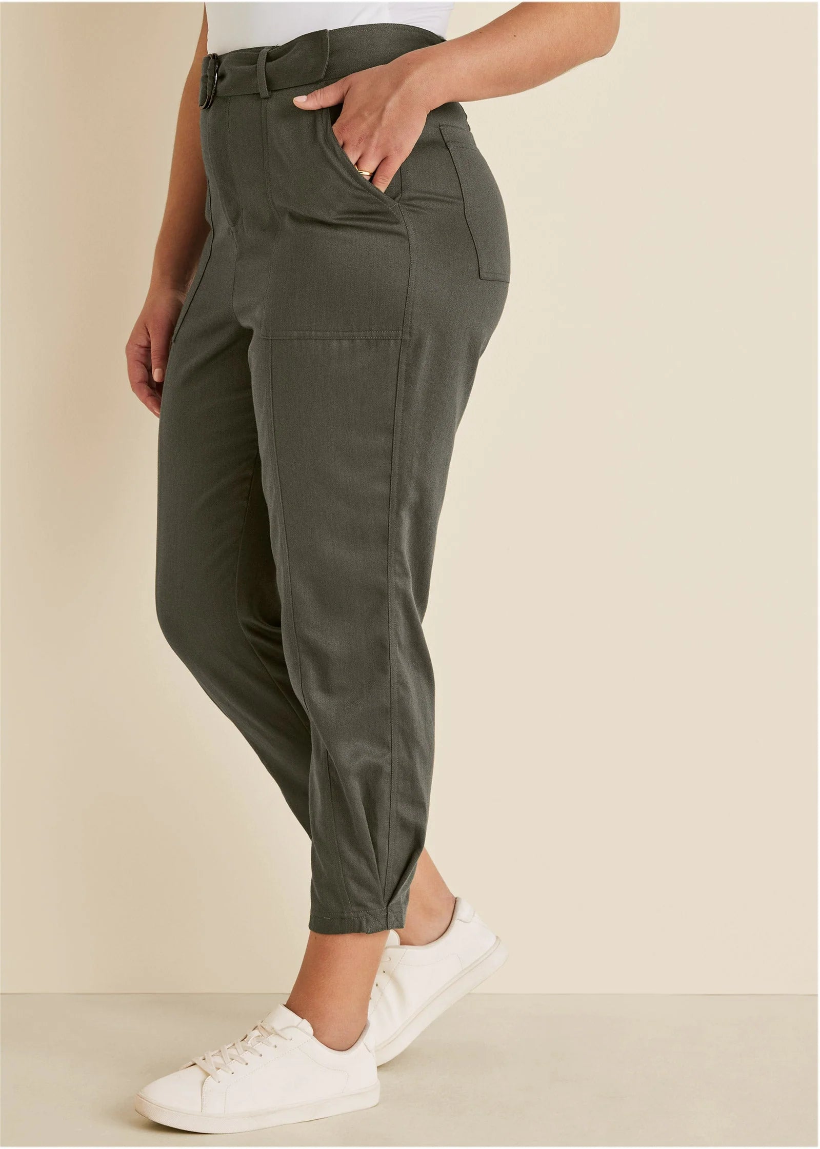 Relaxed Twill Straight Pant Olive