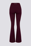 Soft Active V Waist Pocket Flared Leggings in Burgundy