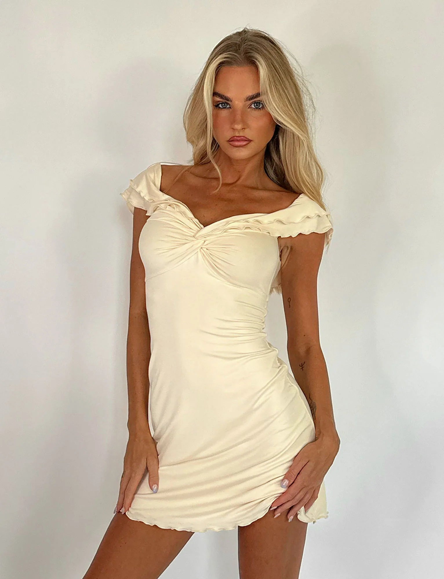 DENALI MINI DRESS WHITE BONE