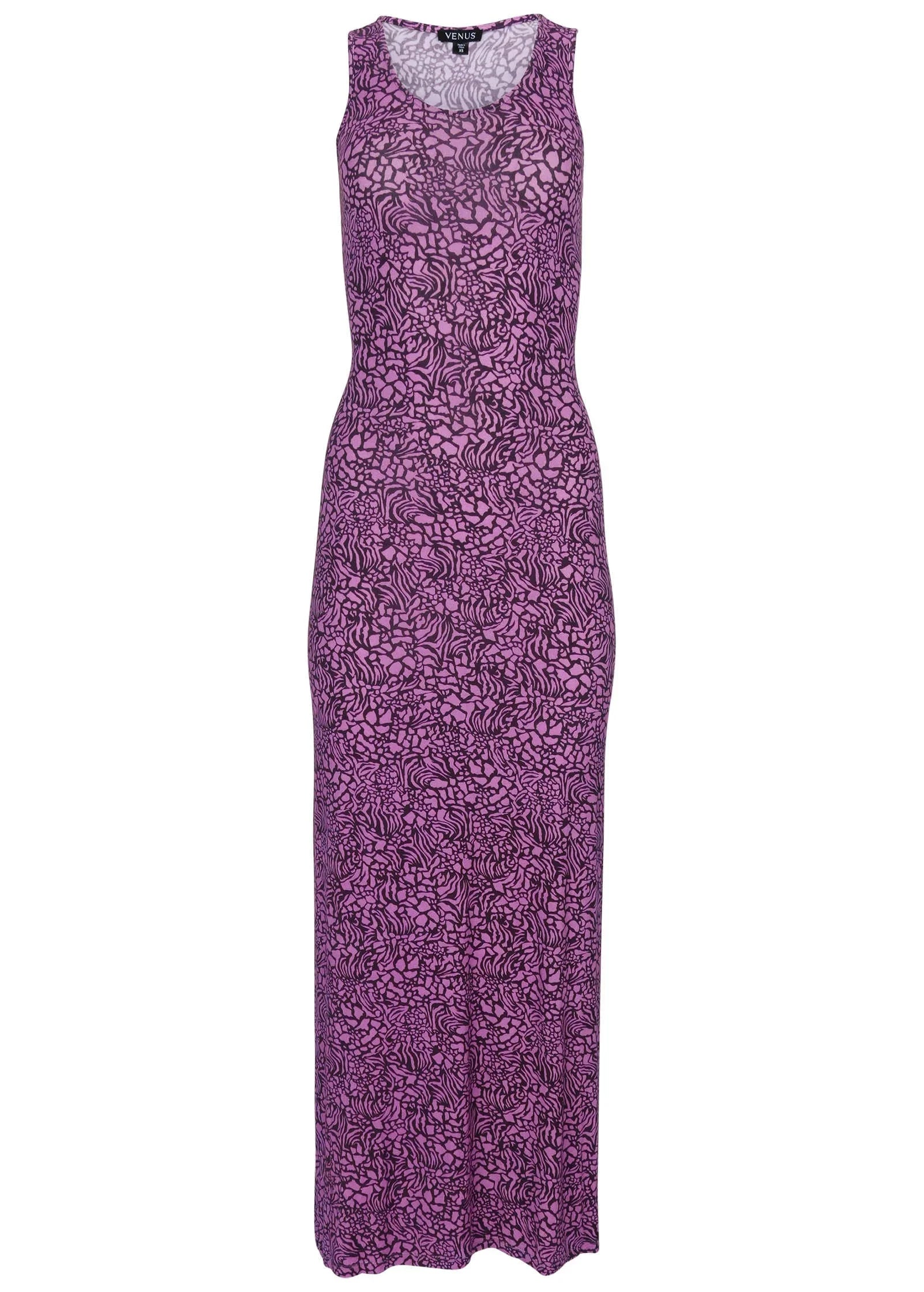 Tank Maxi Dress Purple Abstract Animal