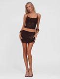 OCTAVIA MINI SKIRT CHOCOLATE SPARKLE