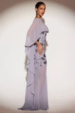 Sheer Chiffon Draped Cape in Lilac