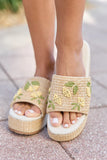 Taniya Yellow Floral Platform Sandal