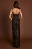Embellished Peekaboo Cowl Neck Dress in Brown Snake