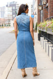 Romy Denim Button Front Maxi Dress FINAL SALE