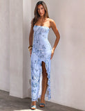 THEO MAXI DRESS BLUE FLORAL