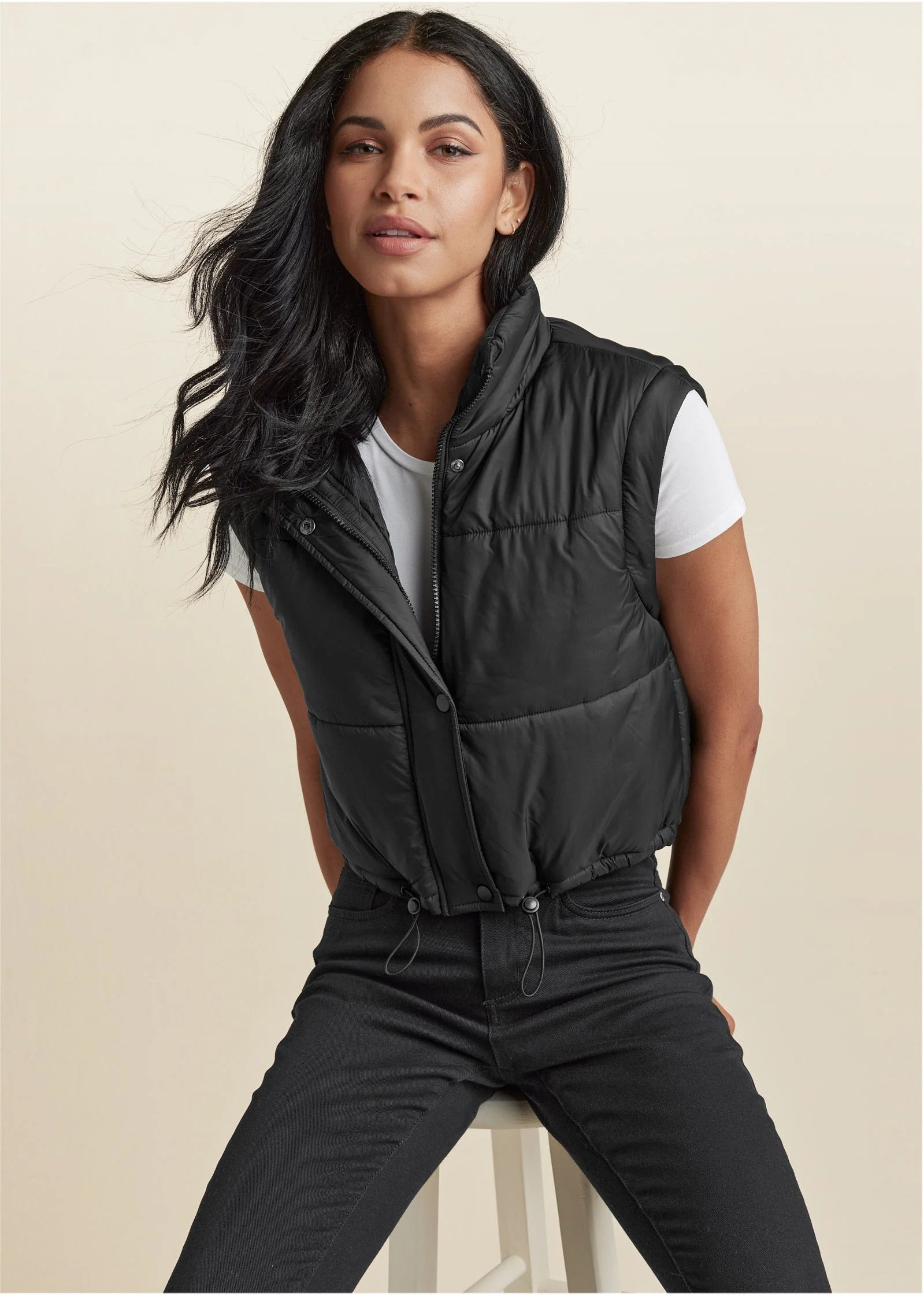 Convertible Puffer Coat Black