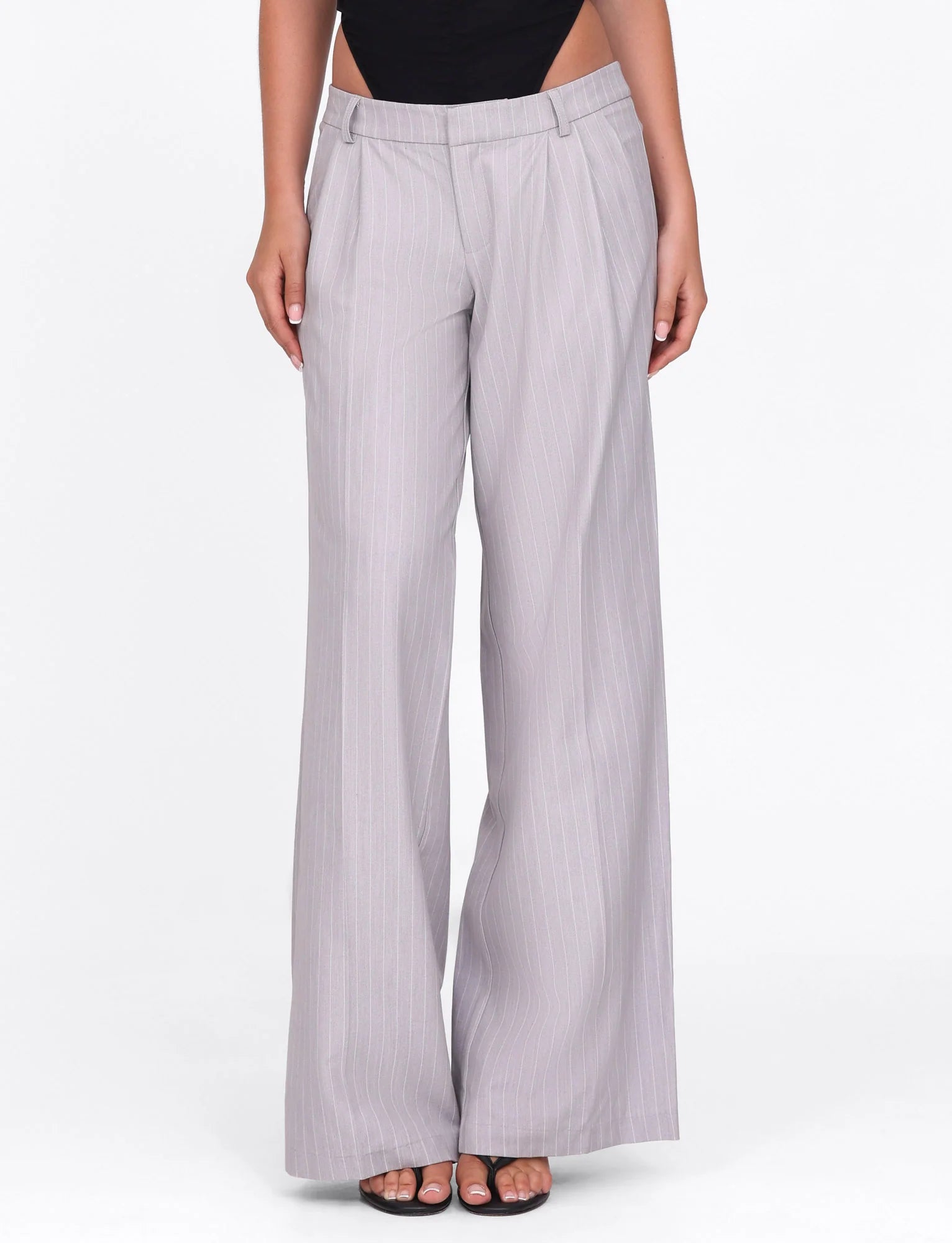 AMBERLY SUIT PANT GREY PINSTRIPE GREY PINSTRIPE