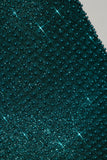Embellished Sweetheart Neck Midi Dress in Teal Green