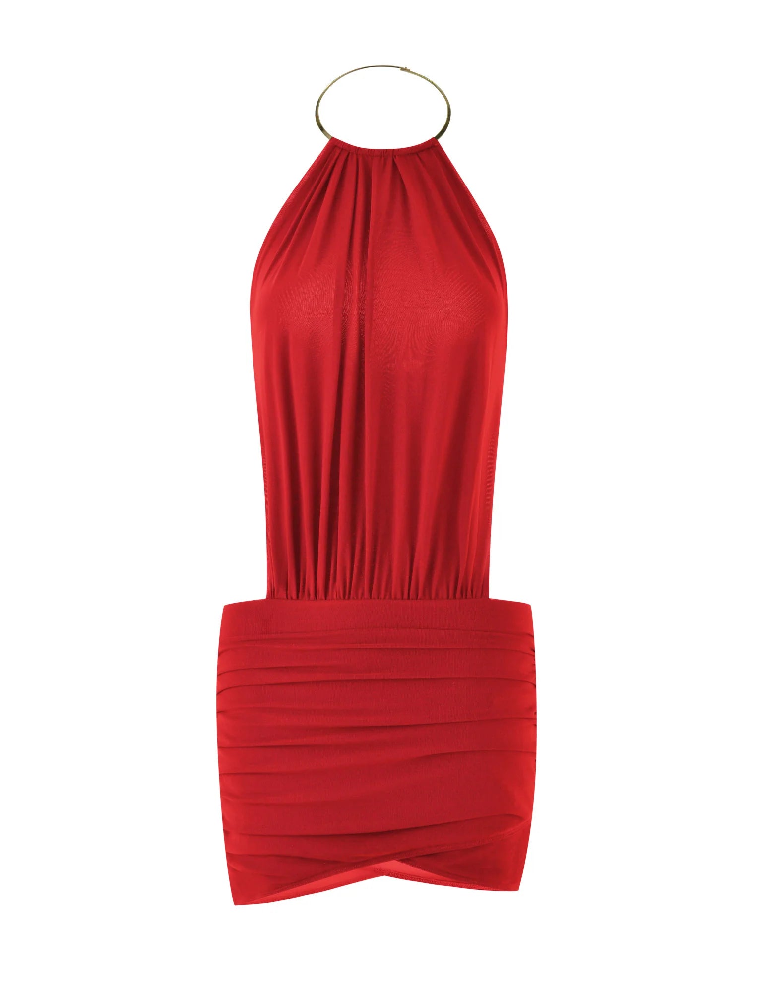 EVANNA MINI DRESS DEEP RED