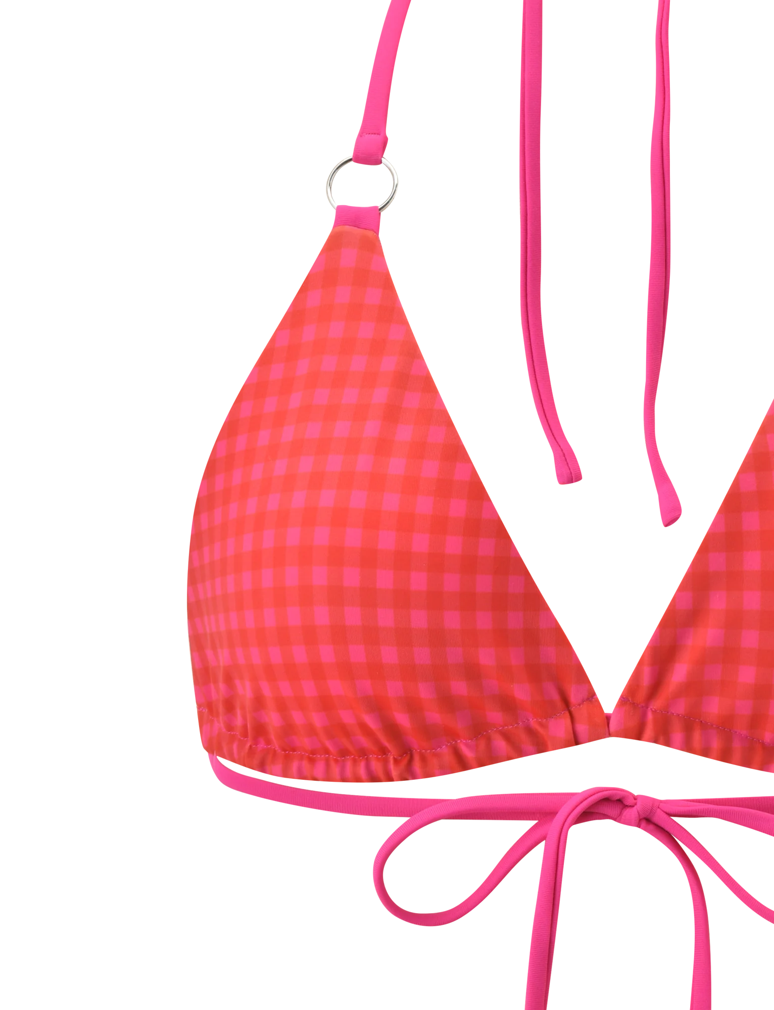 AYANNA REVERSIBLE BIKINI TOP GINGHAM AND RESORT PLAID