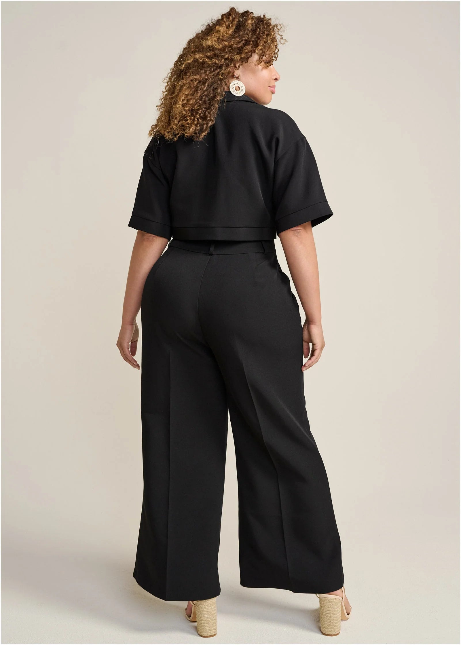 Flare Leg Suiting Set Black