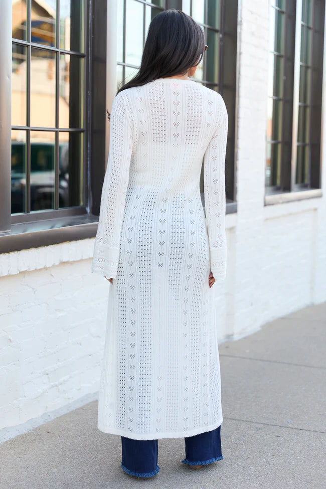 Campbell Ivory Knit Maxi Cardigan