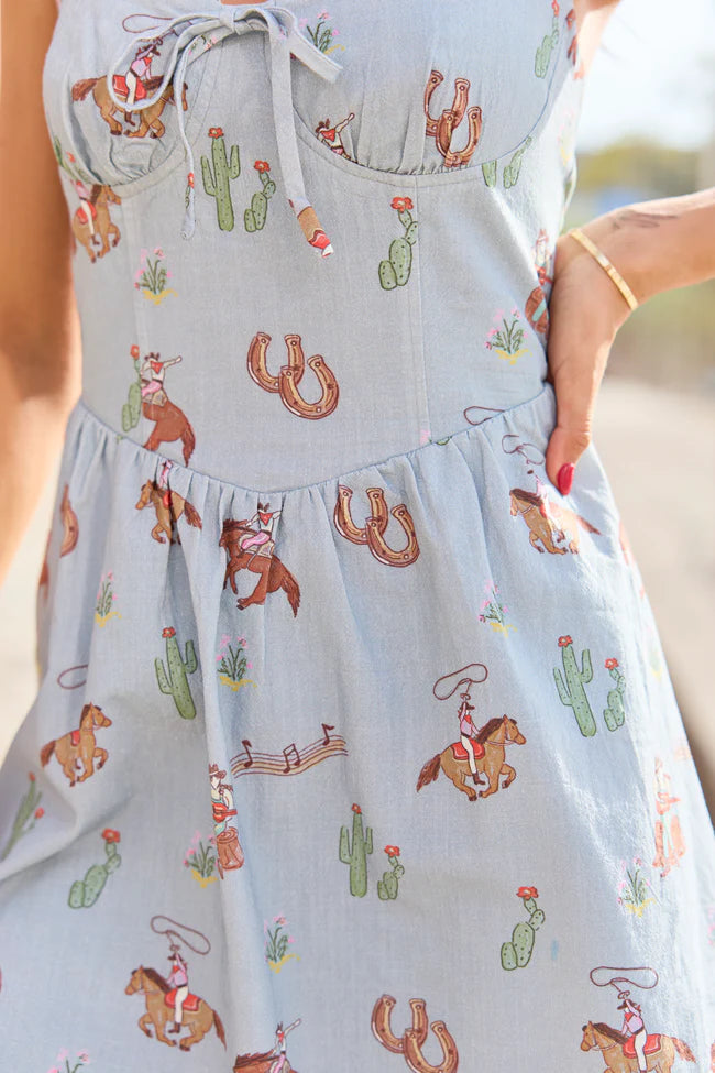Willa Blue Cowboy Mini Dress