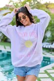 Sunny Days State Of Mind Purple Graphic Sweatshirt