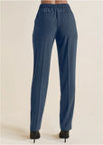High Rise Straight Trousers Navy