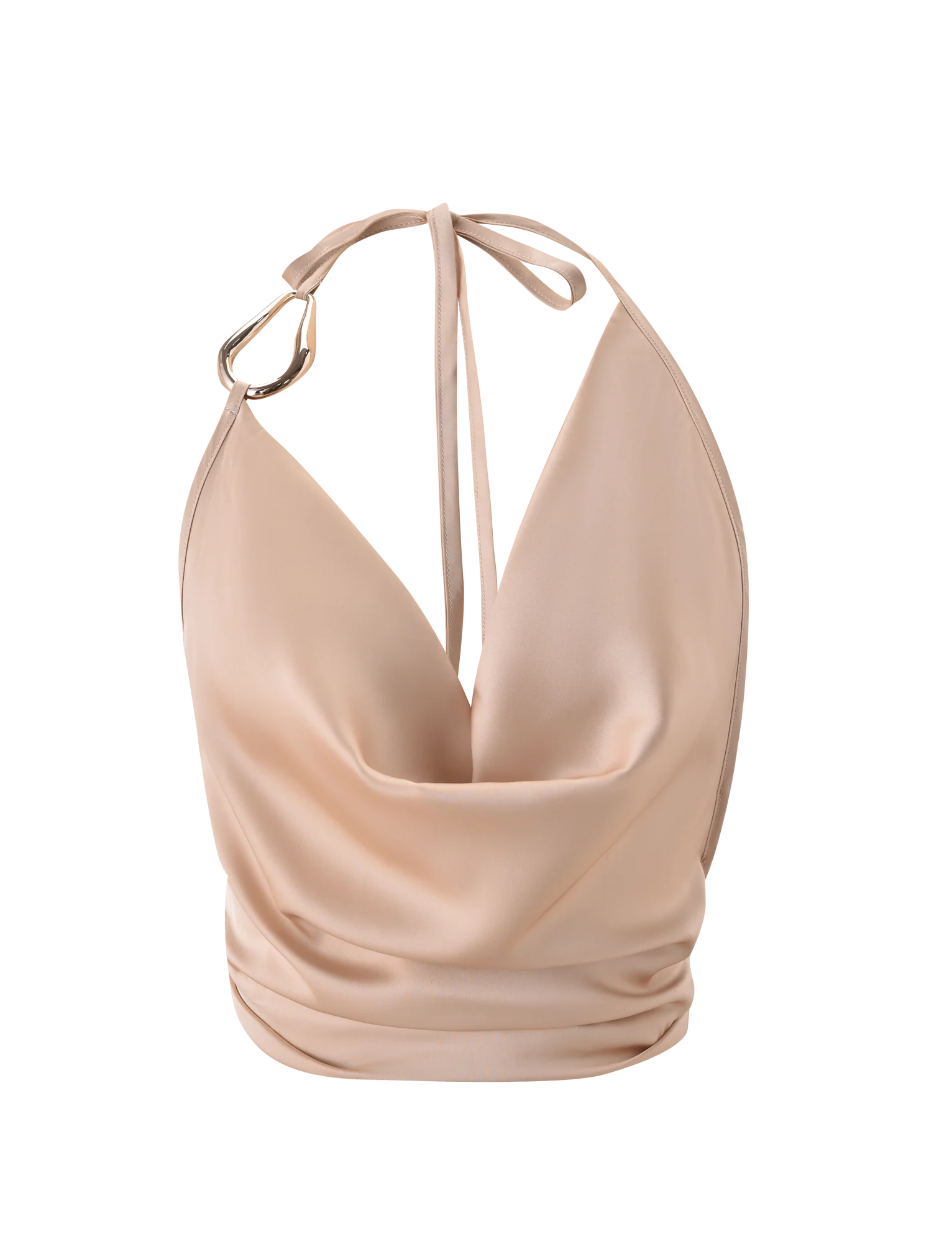 CYRENE SATIN COWL TOP GOLD