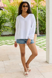 Jenna White Gauze V Neck Tunic
